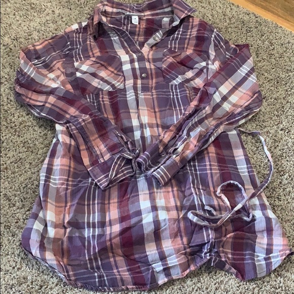 Plaid maternity shirt - Picture 2 of 4